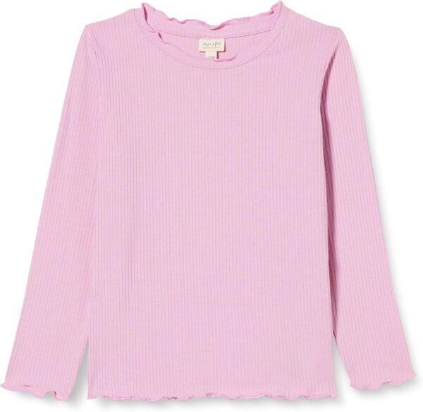 Noa Noa Mädchen Viskose T-Shirt Mauve Mist Rippenoptik-0