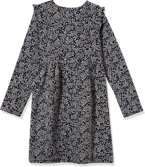 Mädchenkleid NOA NOA Langarm Blau Blumen Jersey-1