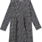 Mädchenkleid NOA NOA Langarm Blau Blumen Jersey-0