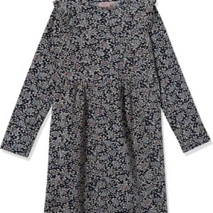 Mädchenkleid NOA NOA Langarm Blau Blumen Jersey-0