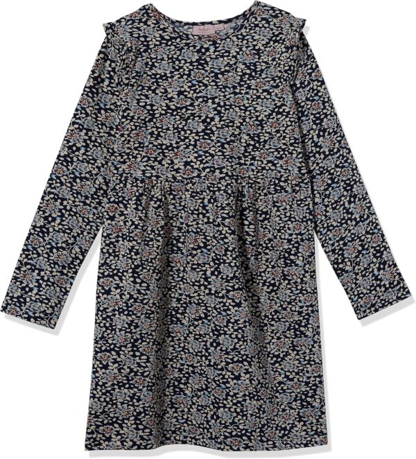 Mädchenkleid NOA NOA Langarm Blau Blumen Jersey-0