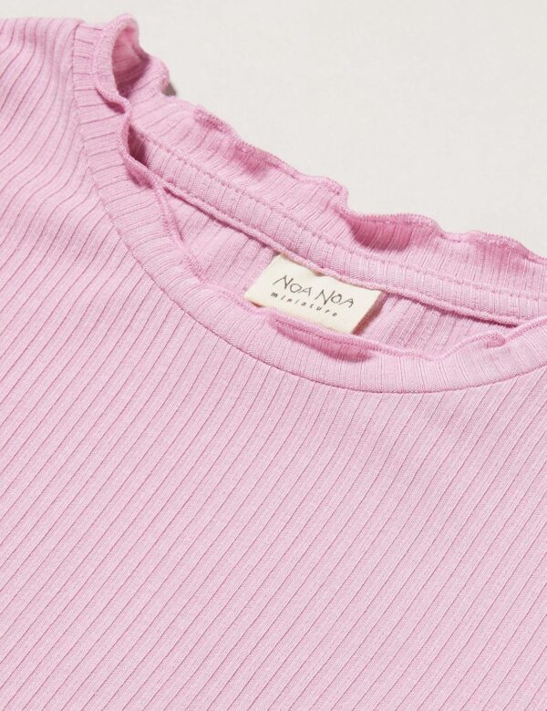 Noa Noa Mädchen Viskose T-Shirt Mauve Mist Rippenoptik-1