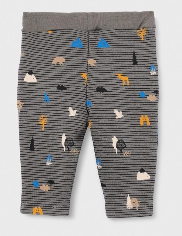 Noa Noa Baby Jungen Hose Print Blau Grau Soft Jersey-2