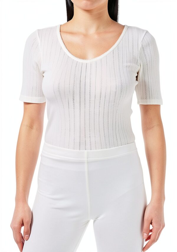 NOA NOA Leggings Damen basic jersey Short Weiß-0