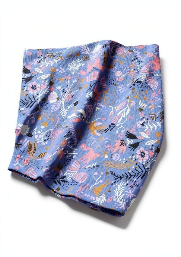 Mädchenkleid Noa Noa Print Blau Rose Elastisch Jersey-3