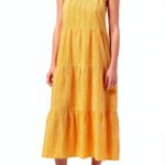 Strandkleid Noa Noa Damen gestaffelter Rock Träger-0