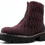 Botines Mujer Damen Stiefeletten Schwarz Leder Design-0