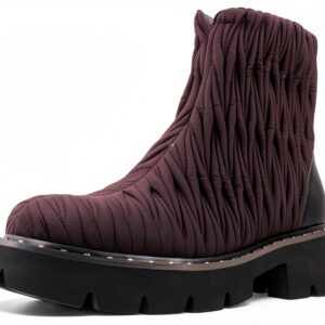 Botines Mujer Damen Stiefeletten Schwarz Leder Design-0