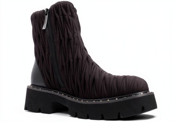 Botines Mujer Damen Stiefeletten Schwarz Leder Design-4