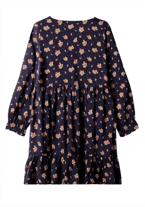 Noa Noa Mädchenkleid Viskose Blumenprint Elastikbund-2