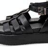 Buffalo Damen Sandalen Synthetik Blockabsatz Schnalle-2