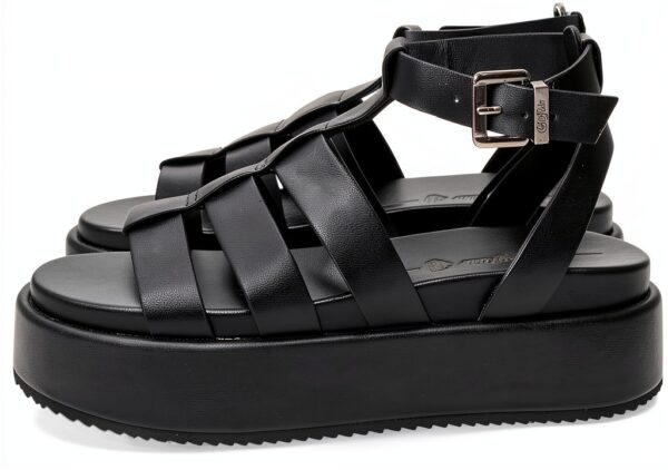 Buffalo Damen Sandalen Synthetik Blockabsatz Schnalle-2