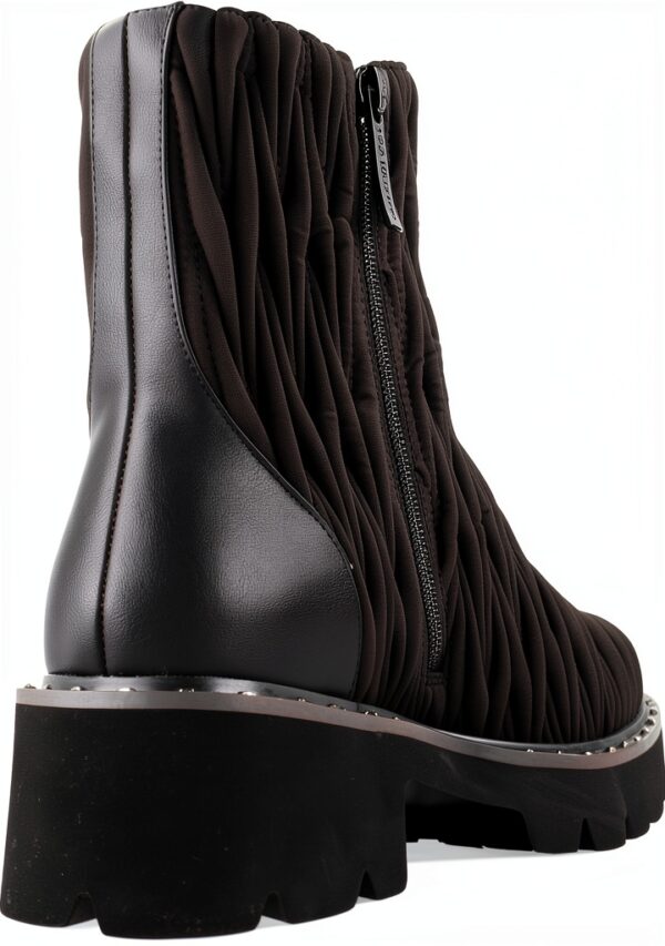 Botines Mujer Damen Stiefeletten Schwarz Leder Design-2