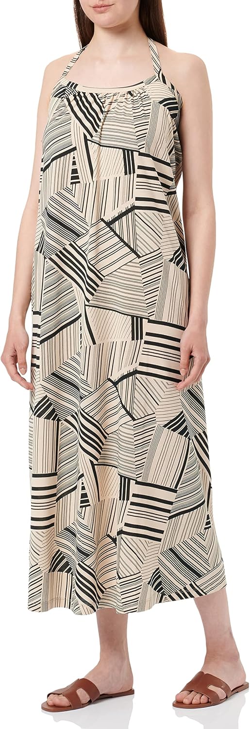 Noa Noa Damenkleid in geometrischem Streifendesign von vorne