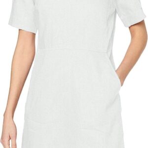 Noa Noa Damen Leinenkleid Kurzarm A-Linie Elfenbein-0