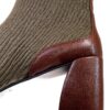 Leder Stiefel Damen Blockabsatz Schwarz Grün Wasserfest-4