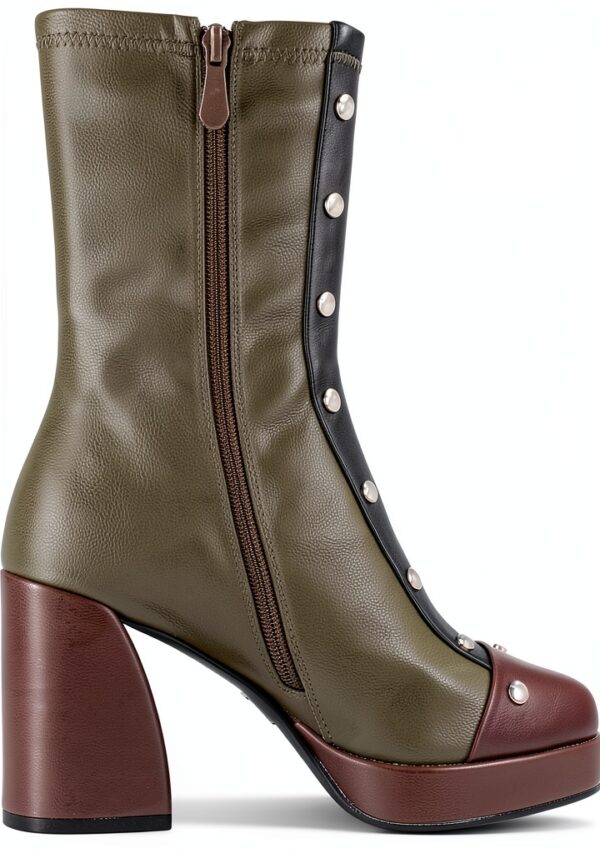 NOA HARMON Damenstiefel mit Nieten Plattform Grün Größe 39-3