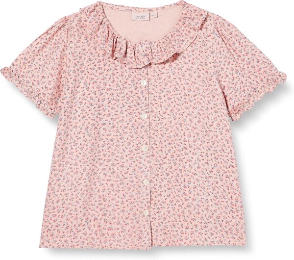 Noa Noa Mädchen Viskose Shirt Kurzarm Print Rosa-0