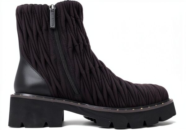 Botines Mujer Damen Stiefeletten Schwarz Leder Design-3