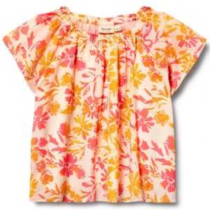 Mädchen Tanktop Noa Noa Baumwolle Blumenprint Rüschenärmel-0