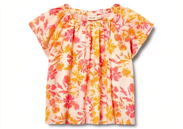 Mädchen Tanktop Noa Noa Baumwolle Blumenprint Rüschenärmel-0
