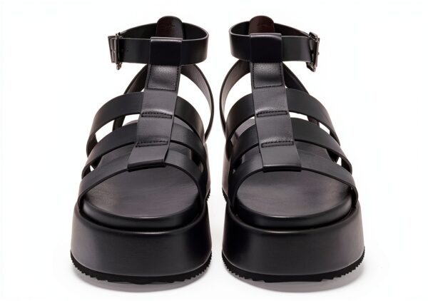 Buffalo Damen Sandalen Synthetik Blockabsatz Schnalle-1
