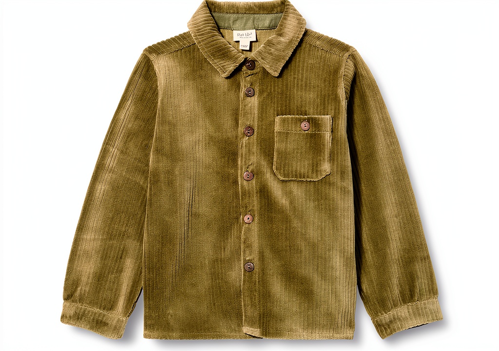 AndersNNM Shirt für Baby-Jungen in Deep Lichen Green auf einem Spielteppich
