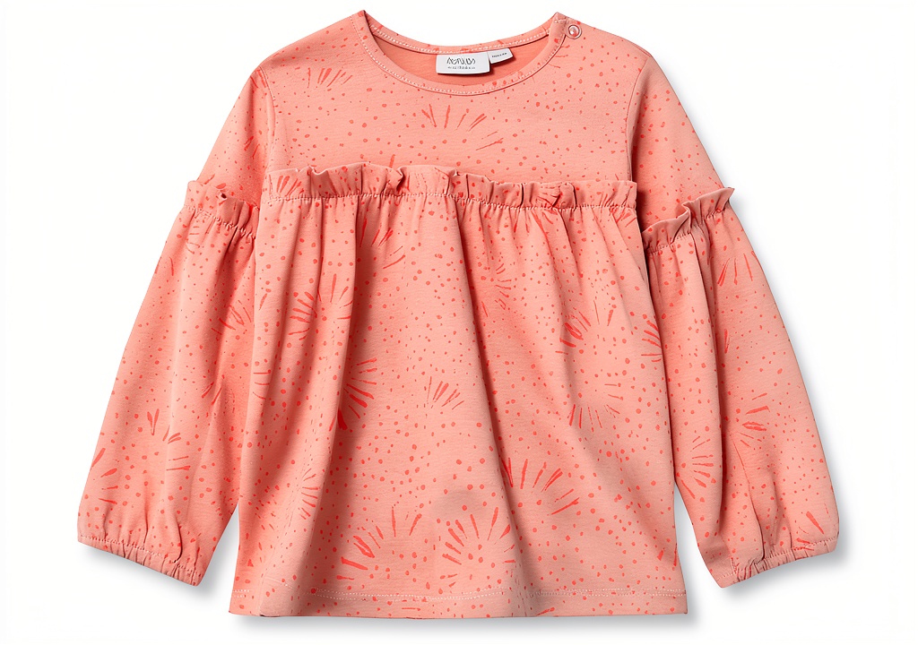 Noa Noa Bluse für Mädchen in Print Rose auf einem Kind getragen
