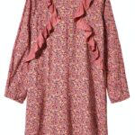 Mädchenkleid NOA NOA Viskose Langarm Blumenprint Knie-0