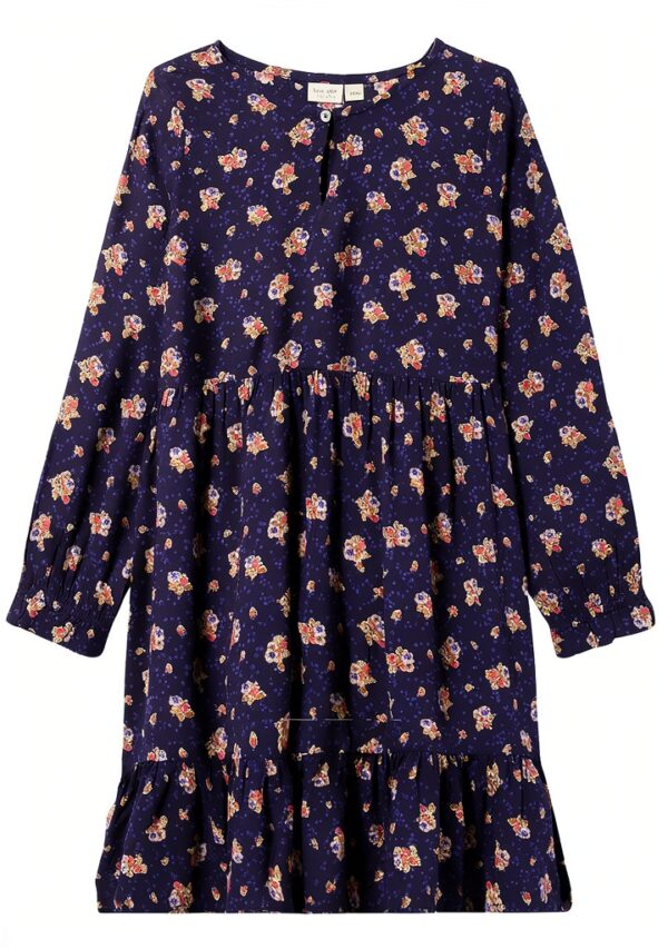 Noa Noa Mädchenkleid Viskose Blumenprint Elastikbund-0