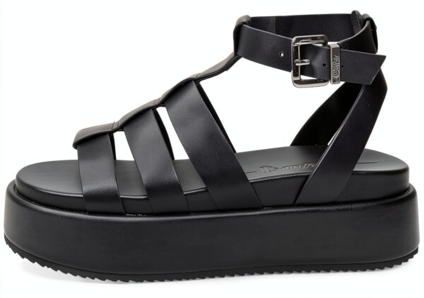 Buffalo Damen Sandalen Synthetik Blockabsatz Schnalle-5
