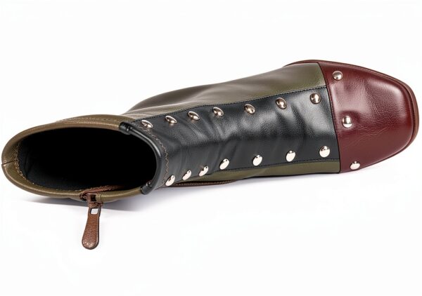 NOA HARMON Damenstiefel mit Nieten Plattform Grün Größe 39-6