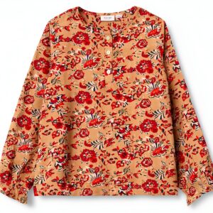 Noa Noa Bluse Mädchen Viskose Bluse Blumenprint Knopf-0