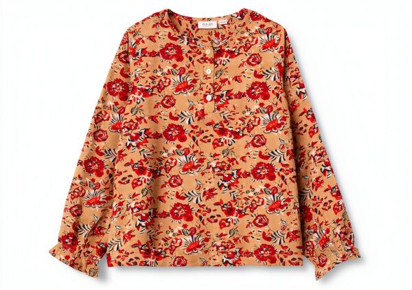 Noa Noa Bluse Mädchen Viskose Bluse Blumenprint Knopf-0