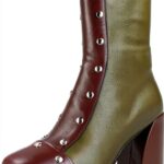 NOA HARMON Damenstiefel mit Nieten Plattform Grün Größe 39-0