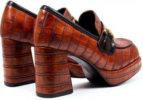 NOA HARMON Damen Leder Stiefeletten Blockabsatz Pull-on-3