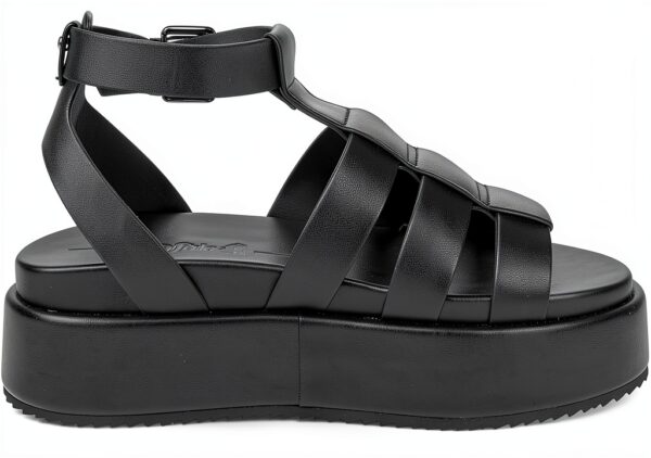 Buffalo Damen Sandalen Synthetik Blockabsatz Schnalle-6
