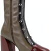 NOA HARMON Damenstiefel mit Nieten Plattform Grün Größe 39-4
