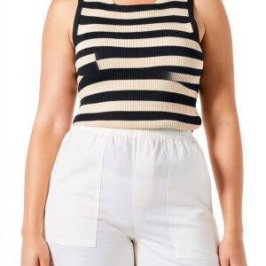 Noa Noa Damen Shorts elastischer Bund praktische Taschen-0