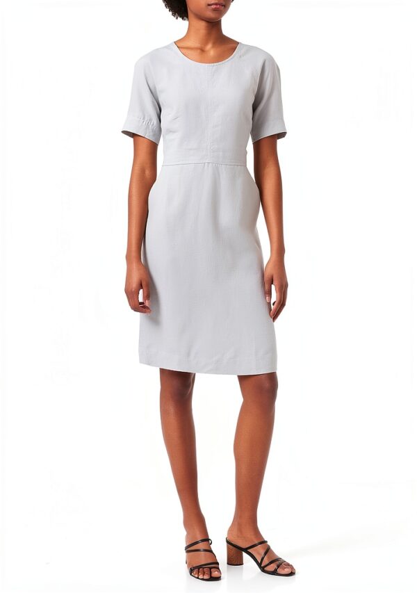 Noa Noa Damenkleid Kurzarm Kurz Leichtes Grau Melange-1