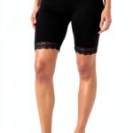 Noa Noa Leggings Damen Spitze Jersey Kurz schwarz-0