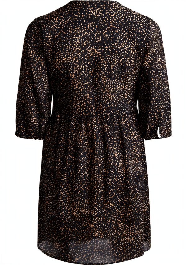 Noa Noa Damen Wrapdress mit Volantärmeln Print Beige Schwarz-2