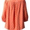 Noa Noa Damen Bluse Kurzarm Print Rot Grössen 34-46-2