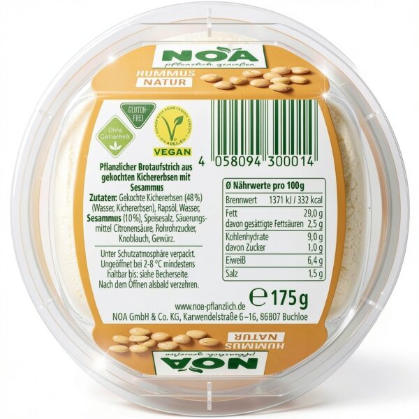 Pflanzlicher Brotaufstrich Noa vegan proteinreich glutenfrei-3