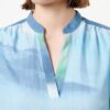 Noa Noa Damen Tunika Kleid Kragenbund Ärmelbündchen Blau-3