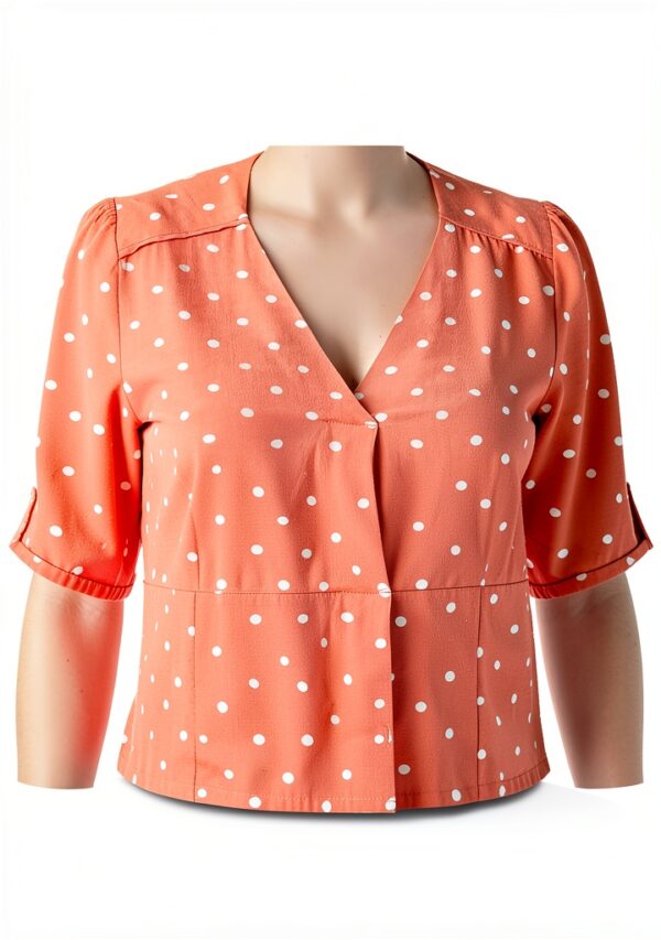 Noa Noa Damen Bluse Kurzarm Print Rot Grössen 34-46-1