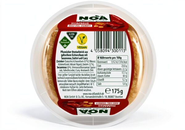 NOA veganer Brotaufstrich Kichererbsen Sesam glutenfrei-1