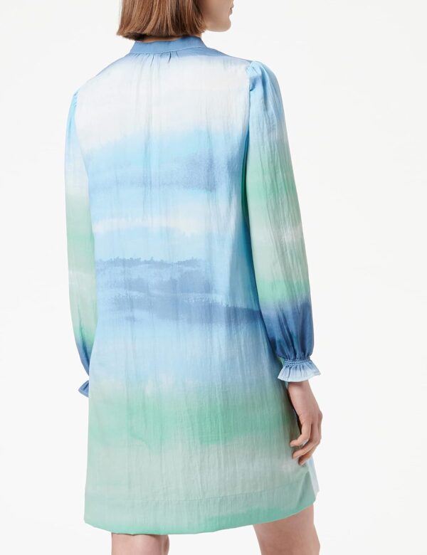 Noa Noa Damen Tunika Kleid Kragenbund Ärmelbündchen Blau-4