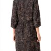 Noa Noa Damen Wrapdress mit Volantärmeln Print Beige Schwarz-4