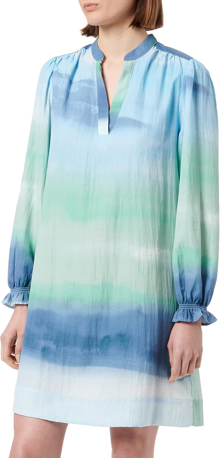 Noa Noa Tunika Kleid in Blau/Grün/Aqua von vorne